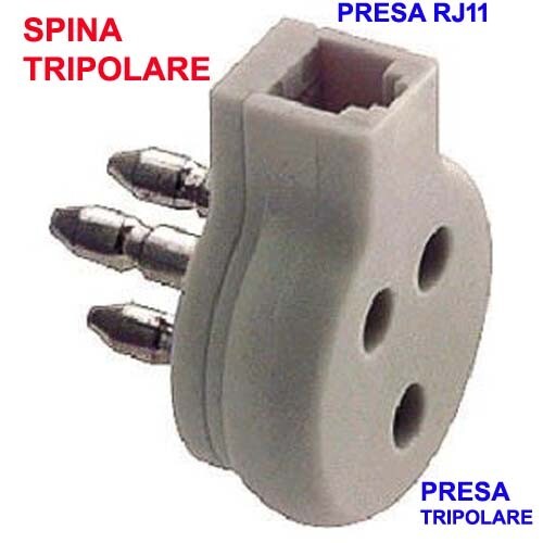 Spina tripolare telefono - spina,